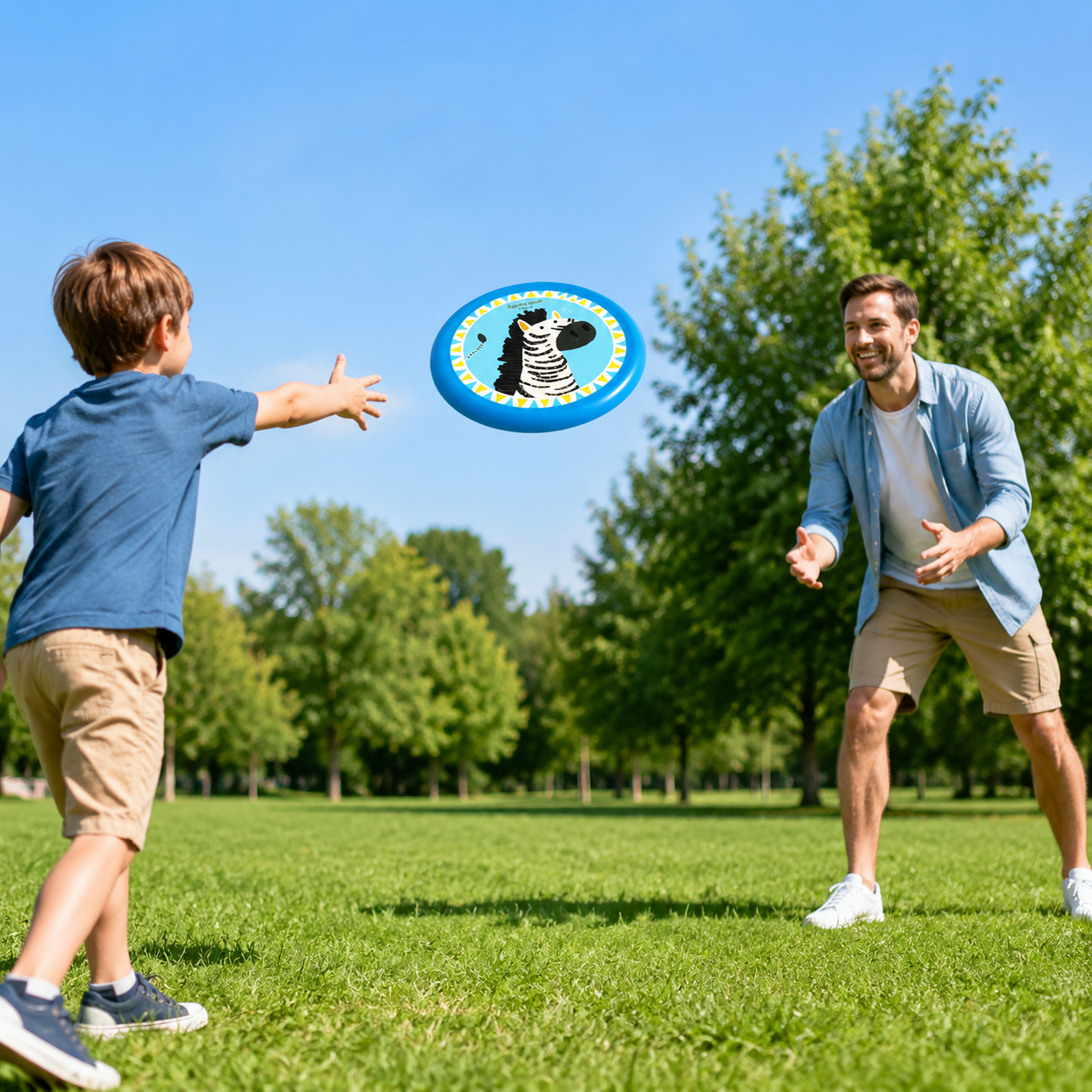 Safe Toddler Flying Disc Toy – Soft Edge Cartoon Animal Frisbee for Yard Games