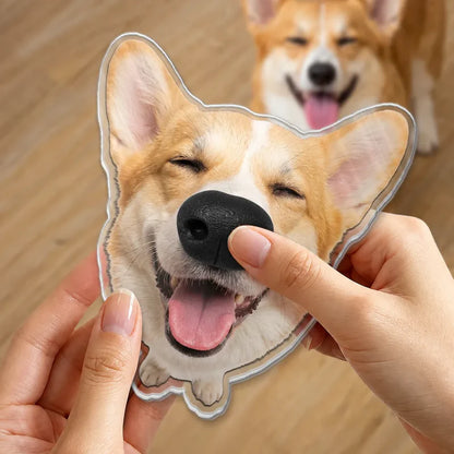 Custom Photo Funny Dog Nose - Personalized Squishy Acrylic Fridge Magnet