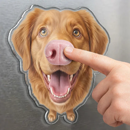 Custom Photo Funny Dog Nose - Personalized Squishy Acrylic Fridge Magnet