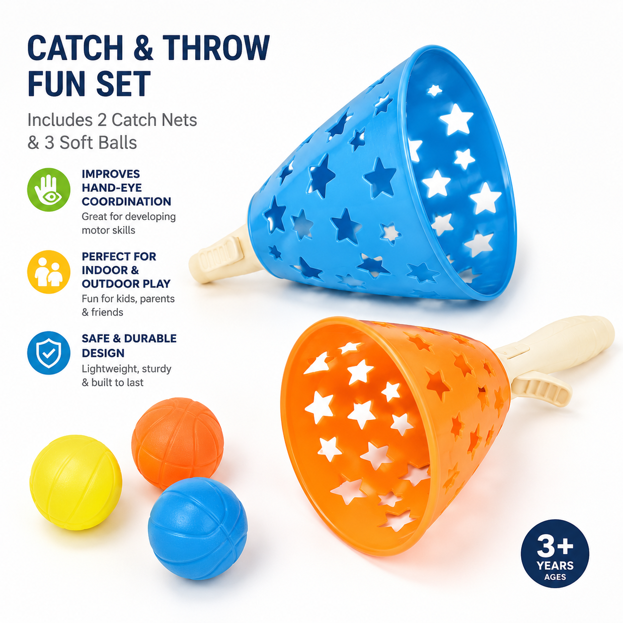 Pop & Catch Launch Game Set – Outdoor Interactive Throw and Catch Toy for Kids