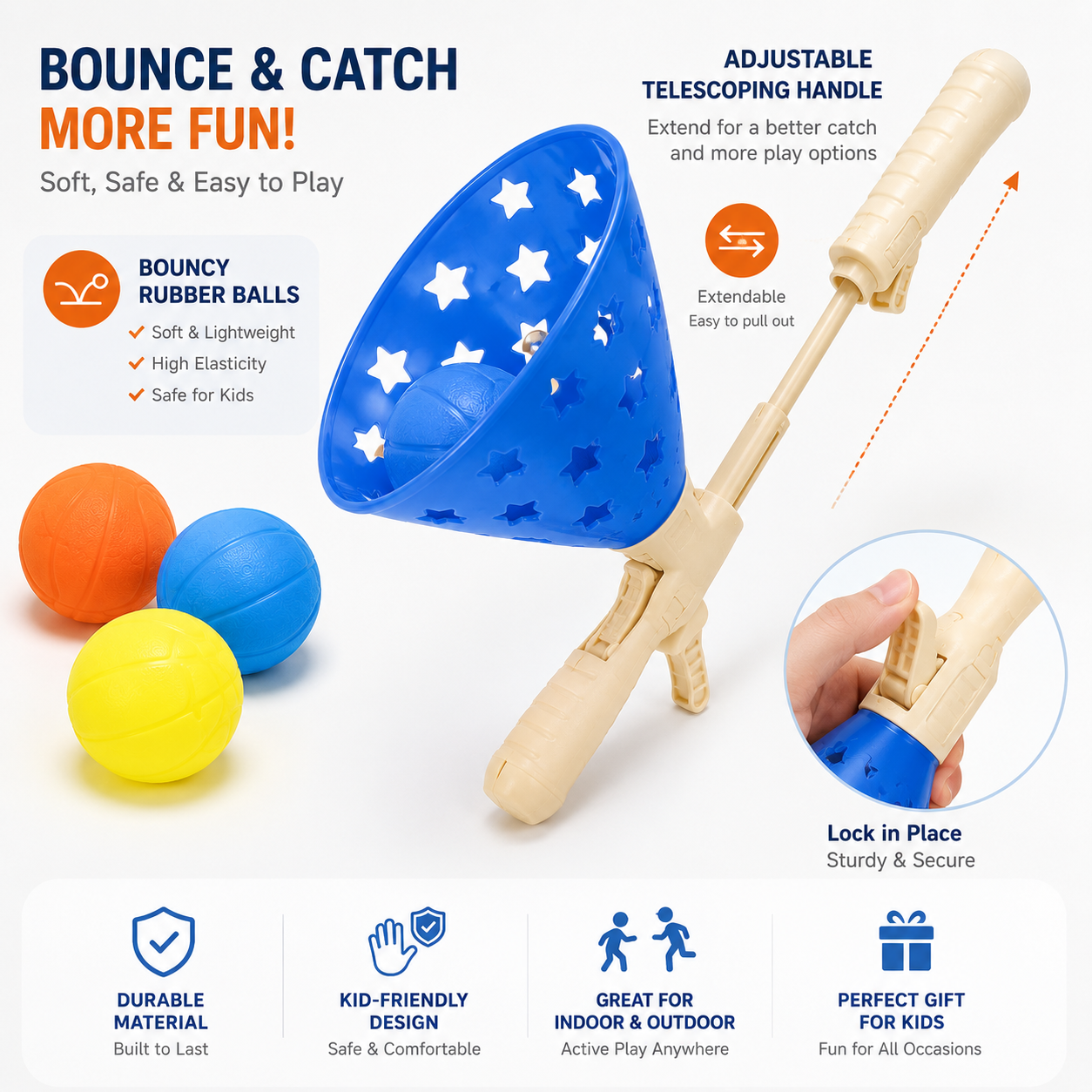 Pop & Catch Launch Game Set – Outdoor Interactive Throw and Catch Toy for Kids