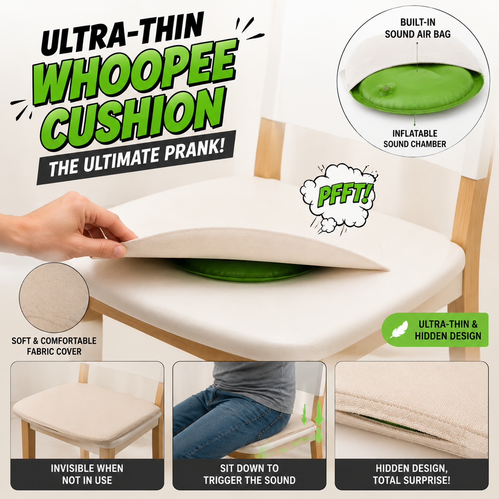 Ultra Thin Whoopee Cushion Prank Set – Hidden Seat Fart Sound Gag Toy